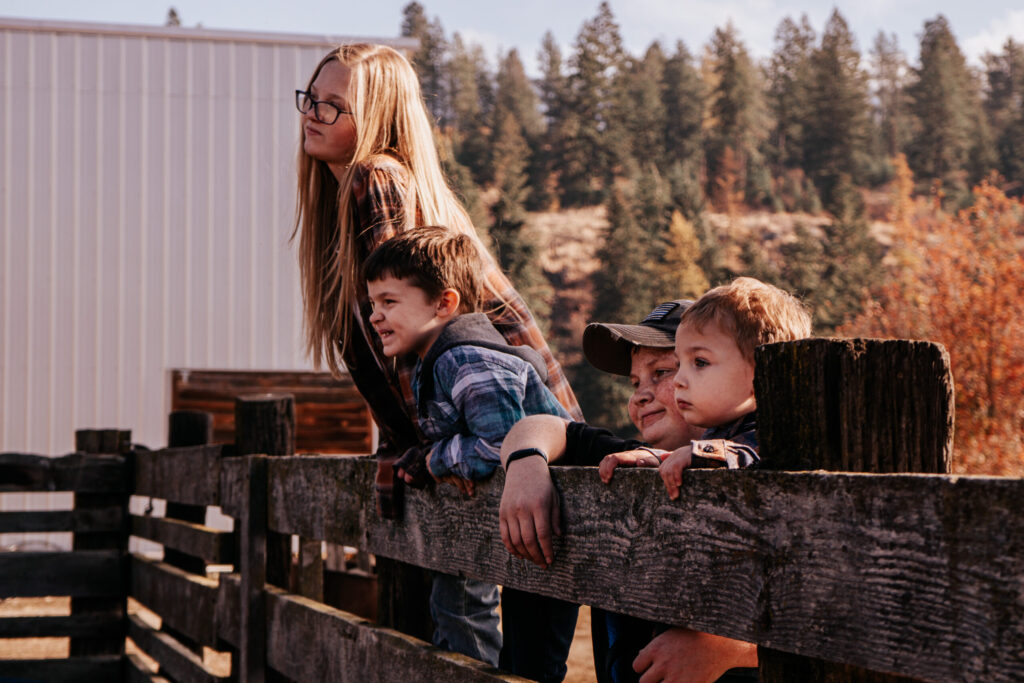 homeschooled kids on their homestead