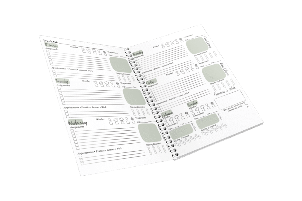 student planner page