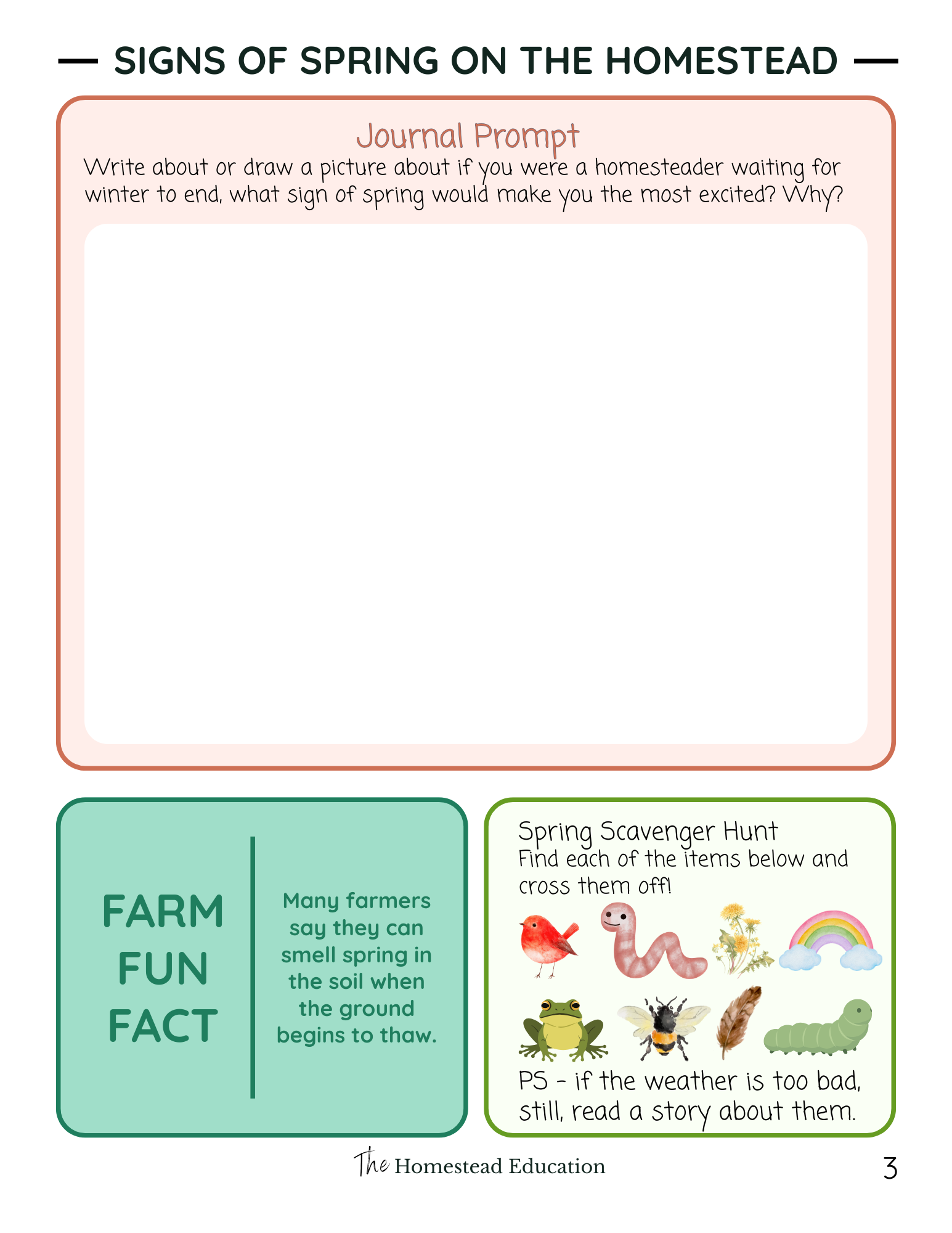 seasons on the homestead educational spring activity book